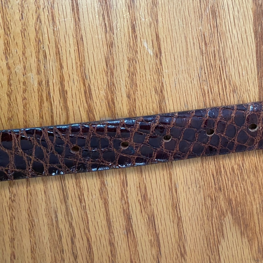 Unbranded Brown 100% Alligator Made in USA Horseshoe Buckle 1” Belt 30 ❗️ - Picture 5 of 8